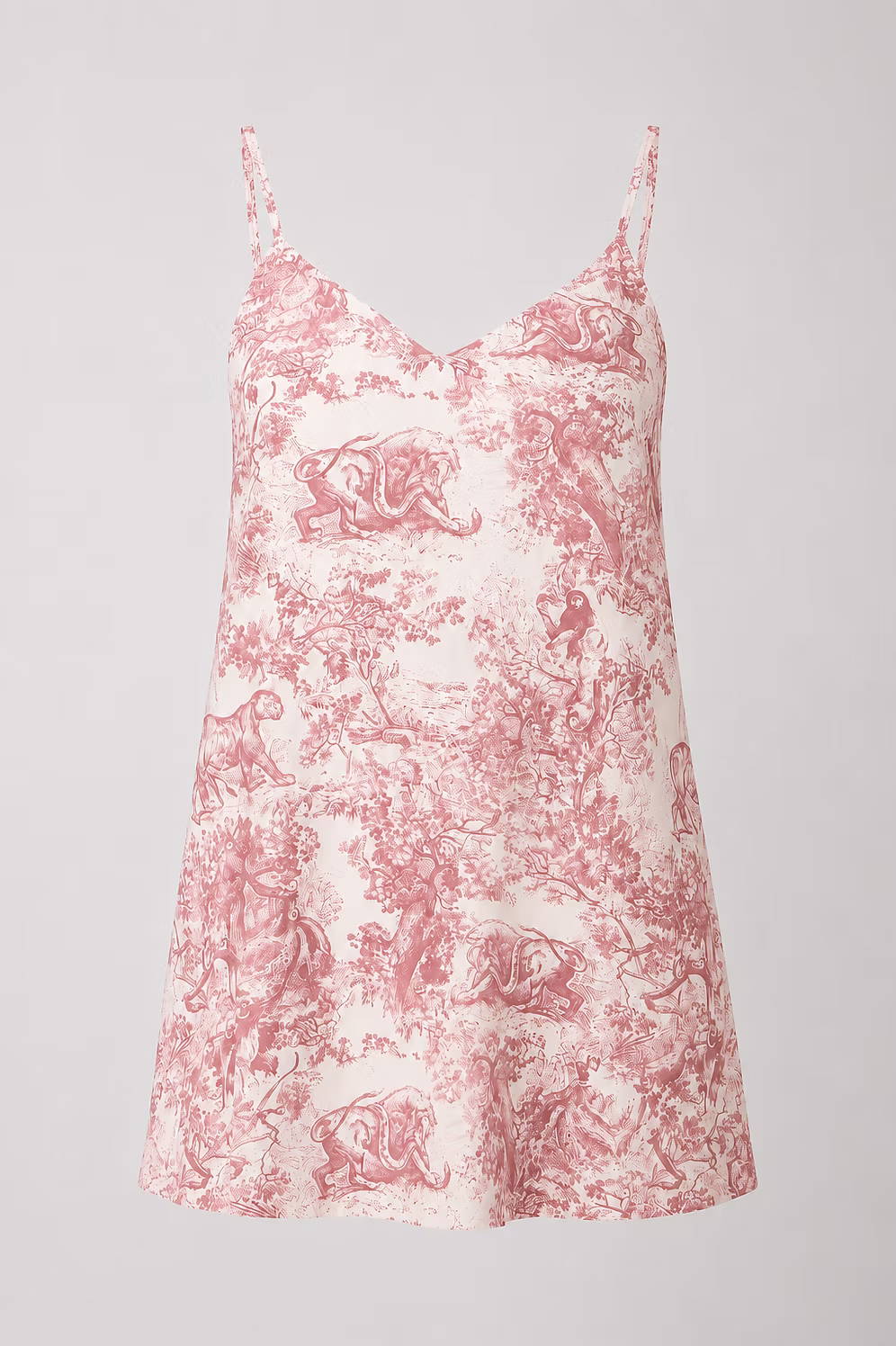 Pink Toile de Jouy Silk Short Nightgown – Slip Dress
