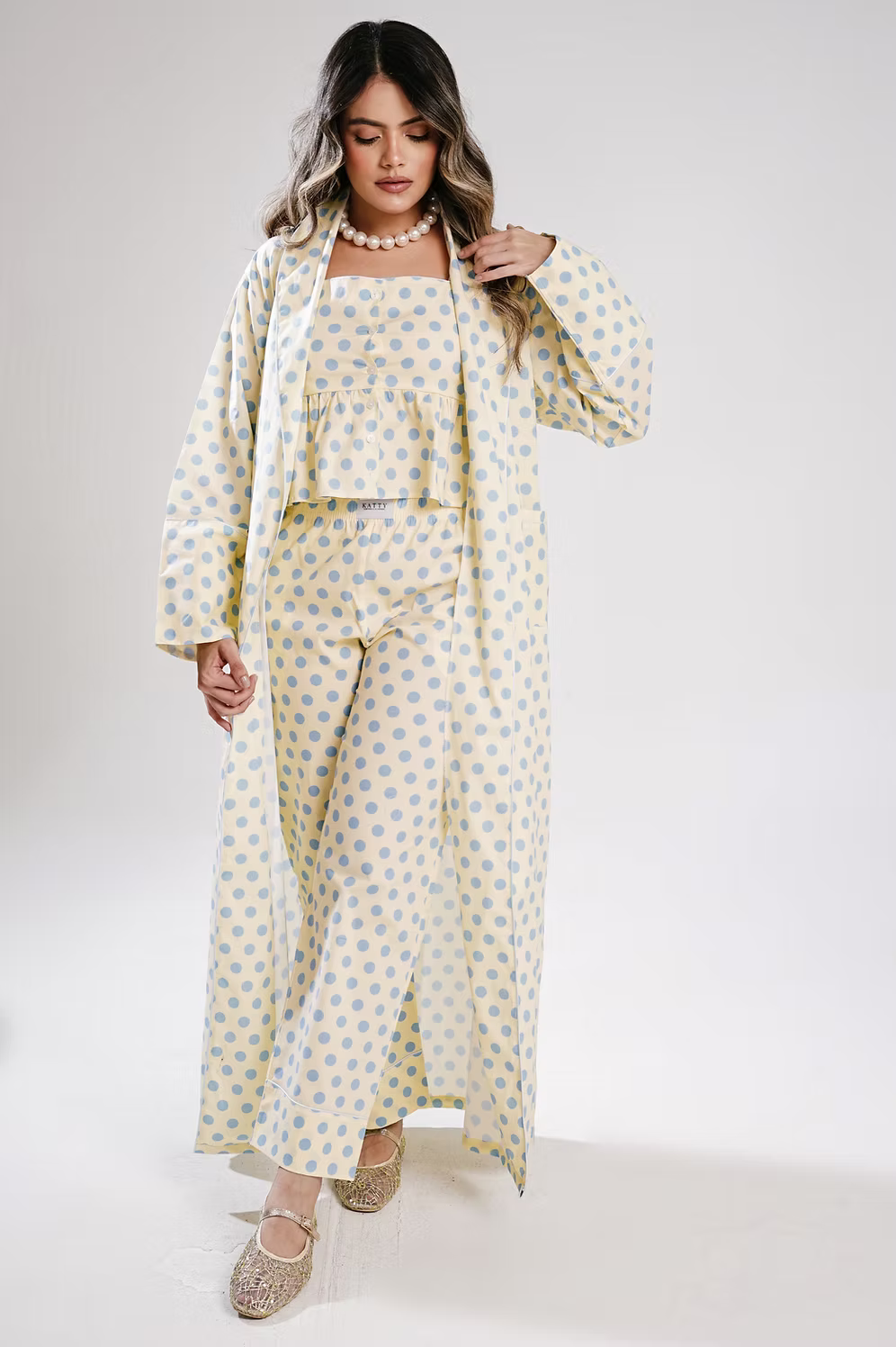 Spaghetti Strap Pajama Set "Entre Puntos" – Top & Pants