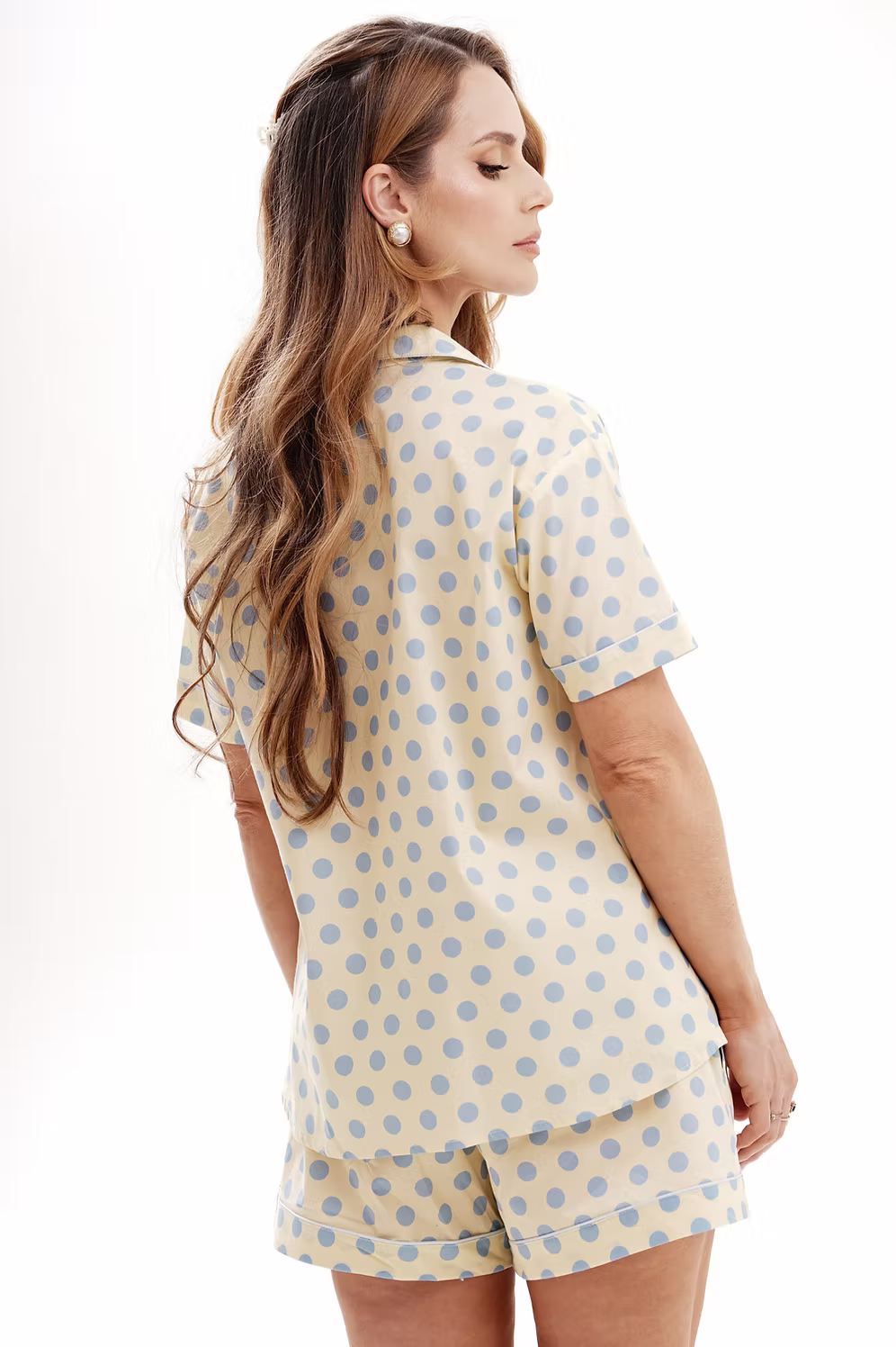 Short-sleeve button-down Pajama Set "Entre Puntos" – Shirt & Short