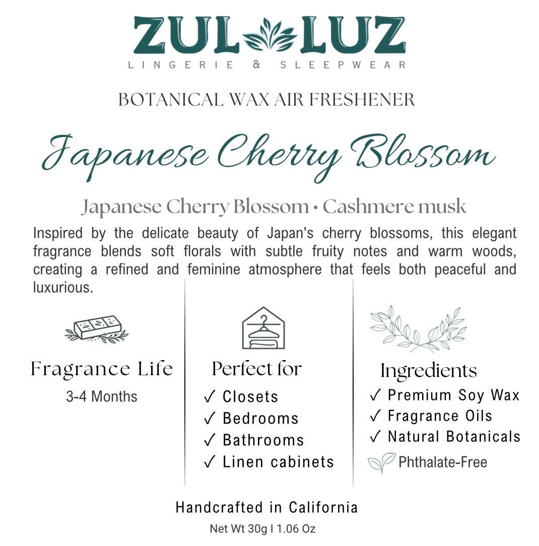 Japanese Cherry Blossom Botanical Wax Air Freshener - Zul Luz