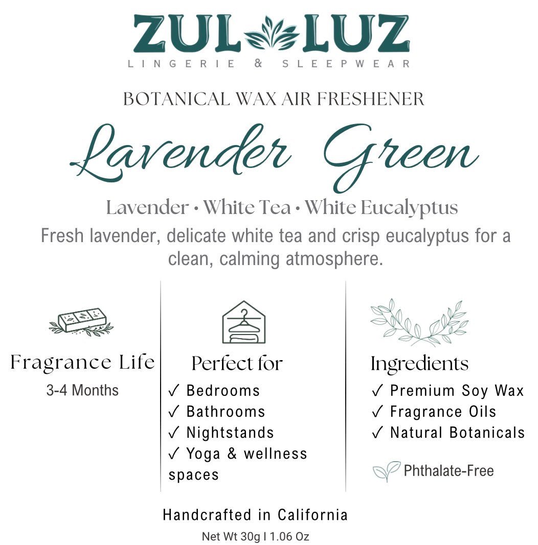 Lavender Green Botanical Wax Air Freshener - Zul Luz